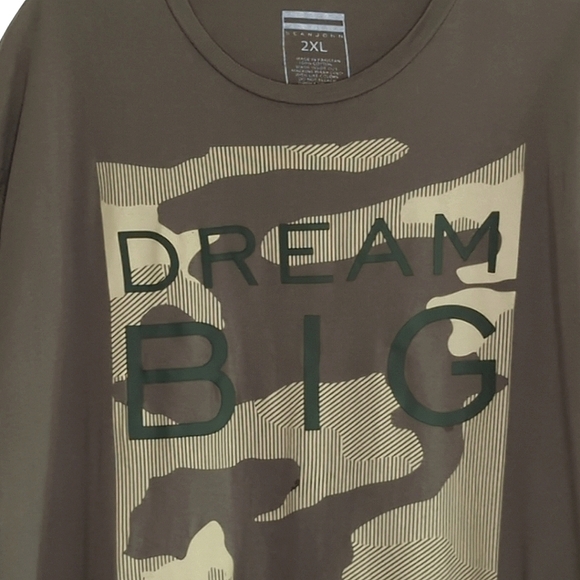 Sean John Men's Dream Big Olive Green Short Sleeve Crew Neck T-Shirt Size 2XL - Picture 3 of 6